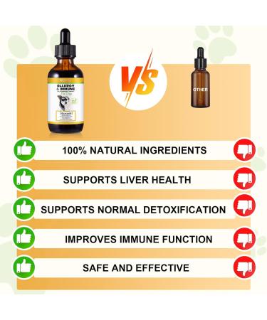 Natural Allergy Relief for Dogs - Herbal Drops for Itchy Skin & Seasonal Allergies - Supports Healthy Immune System - Bacon Flavor - 60ml - Buy Online on GoSupps.com