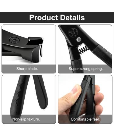 Heavy Duty Toe Nail Clippers for Thick Nails with Metal Nail File - Black - Buy Online on GoSupps.com