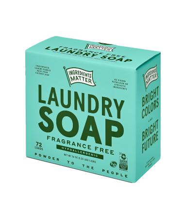 Ingredients Matter | Laundry Soap Powder - Fragrance Free, HE/Hypoallergenic, Natural, Detergent-Free, Eco-Friendly - Made in the USA - 36 oz, 72 Loads Unscented
