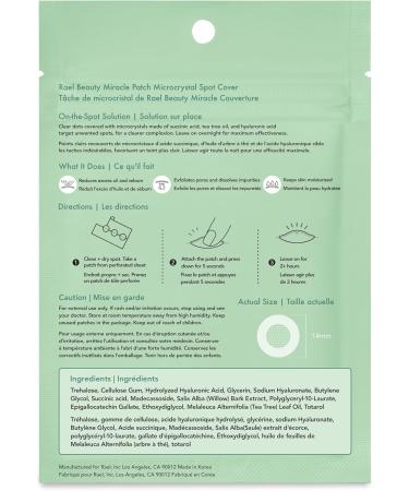 Rael Miracle Microcrystal Spot Cover - Hydrocolloid Patches with Tea Tree Oil Early Stage (9 Count) 9 count (Pack of 1) - Buy Online on GoSupps.com