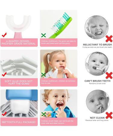 U Shadow Children s Toothbrush - 6 Pack 360 Food-Grade Silicone Manual Brush for Ages 2-12 - Buy Online on GoSupps.com