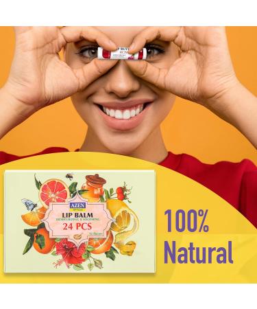 24 Pack Natural Lip Balm - Bulk Moisturizing Lip Care for Dry, Cracked Lips - Buy Online on GoSupps.com