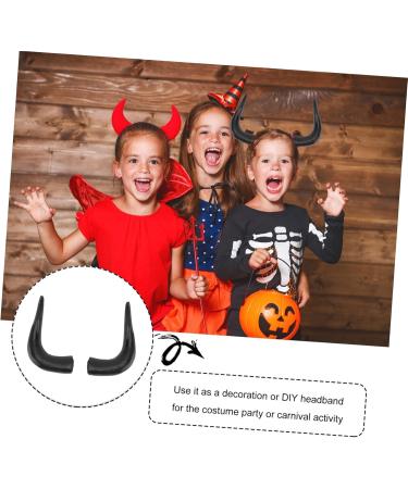 CALLARON 1 Pair Halloween Dress up Simulated Horn Hair Hoop Cosplay Horns Demon Animal Horns Cosplay Bull Horns Headband Devil Costume Headband Goat Black Horns Hairband Accessories Plastic - Buy Online on GoSupps.com
