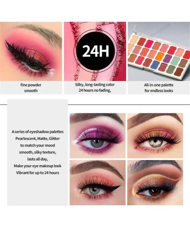5 Eyeshadow Makeup Palette - 24 Colors Long Lasting Eyeshadow Makeup Pallet - Waterproof Multi Reflective Shimmer Matte Glitter with Brush and Mirror Dtt 5 Pcs 06 - Buy Online on GoSupps.com
