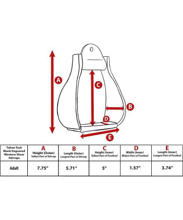 Tahoe Tack Black Engraved Adult Western Show Stirrups - Premium Quality for Showmanship - Buy Online on GoSupps.com