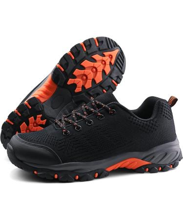 JABASIC Women Hiking Shoes - Outdoor Knit Trekking Sneakers (Size 6, Black/Orange) - Buy Online on GoSupps.com