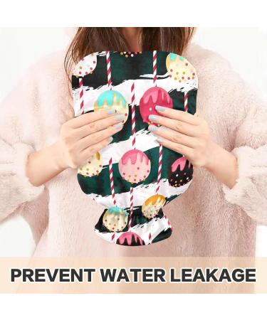 Naanle Striped Sweet Hot Water Bottle with Cover - 1L Transparent Warm Water Bottle for Pain Relief & Heat Therapy | Ideal for Bed Hands & Feet - Buy Online on GoSupps.com