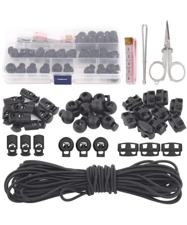 Swpeet 35Pcs 3 Types Plastic Cord Locks for Spring Toggles Stoppers and 11 Yards Elastic Cord for Drawstrings Non-Slip Cord Stopper Adjustable Buckler for Suppliers Shoelaces Clothing - Buy Online on GoSupps.com