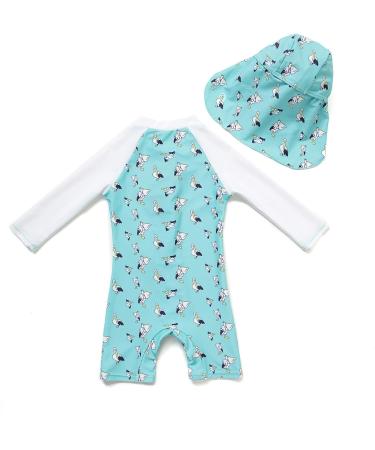 BONVERANO Baby Boys Swimsuit/Sunsuit UPF 50+ Sun Protection with Sun Hat - Light Blue (3 Months) - Buy Online on GoSupps.com