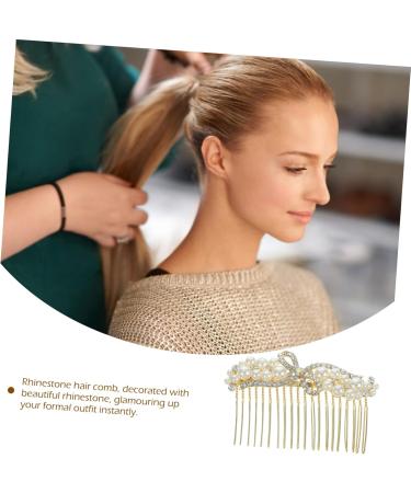 DOITOOL Alloy Rhinestone Hair Comb Bridal Hair Clip Rhinestone Headband Bridal Flower Comb Bridal Hair Accessories for Wedding Pearl Hair Comb Rhinestones Bun Bridesmaid Girl - Buy Online on GoSupps.com