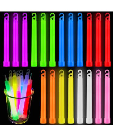 80 Pieces 6 Inch Glow Sticks Emergency Bright Light Sticks Glow in The Dark Toys with 8 to 10 Hours Duration Long Last Lighting Glow Lights Camping Accessories for Hurricane Earthquake Hiking Party