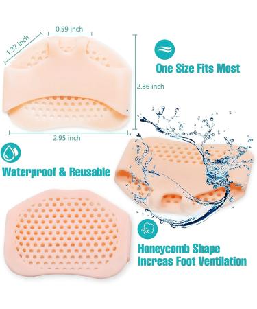 Metatarsal Pads for Women High Heels - 14 Pack Ball of Foot Cushions for Foot Pain Relief - Soft Gel Shoe Inserts for Neuroma and Callus - Skin Color (7 Pairs) - Buy Online on GoSupps.com