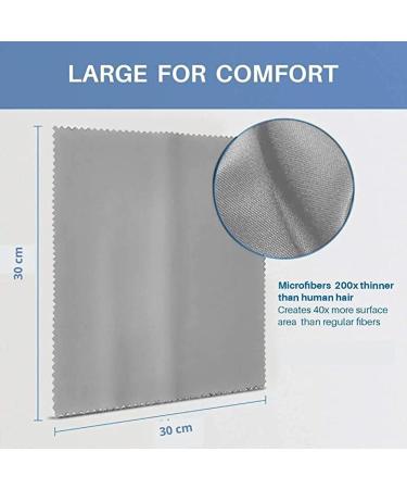 Premium Microfiber Cleaning Cloths for Mobile Lens Eyeglasses & Camera - 30x30 cm (Pack of 8) - Grey - Buy Online on GoSupps.com