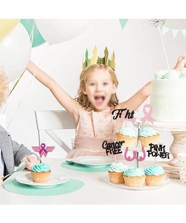 Rsstarxi 24 Pack Breast Cancer Awareness Cupcake Toppers Glitter Pink Power Hope Ribbon Cake Decorations Fight Beliveve Cancer Free Cupcake Picks for Pink Ribbon Party Cake Decorations Supplies Design 3 - Buy Online on GoSupps.com