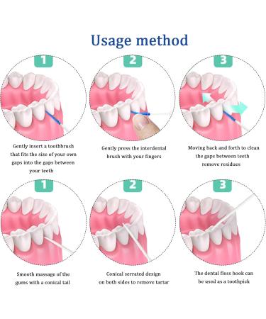 200 Interdental Brushes & 2-in-1 Silicone Toothbrush - Dual-House Oral Tooth Picks for Effective Tooth Cleaning (Blue) - Buy Online on GoSupps.com