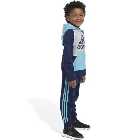 adidas Boys Color Block French Terry Jacket Set 7 - Collegiate Navy - Buy Online on GoSupps.com