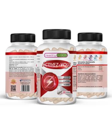 Taurine Caffeine and Eleutherococci | Energy and Power Boosting | Powerful Energy Stimulating | Instant Energy Booster | Stimulates Muscle Performance | 60 Capsules - Buy Online on GoSupps.com
