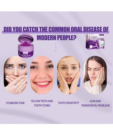 V34 Activated Charcoal Tooth Whitening Powder - Removes Coffee, Tea, Wine Stains - Safe & Gentle Natural Whitener - Purple - Buy Online on GoSupps.com