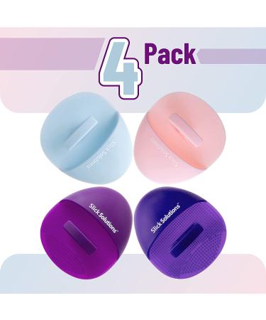 Slick Silicone Facial Cleansing Brush 4 Pack - Face Scrubber Exfoliator | Face Wash Brush for Gentle Exfoliation - Buy Online on GoSupps.com