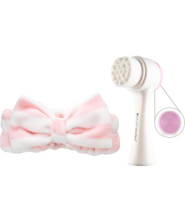 Brushworks Luxury Facial Cleansing Brush & Headband Pink One Size - Buy Online on GoSupps.com