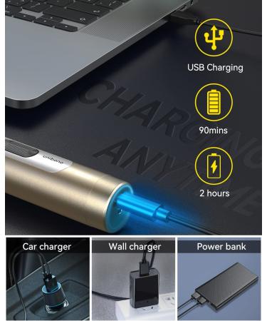 Unibono Ear and Nose Hair Trimmer Kit with Dual-Hole Vortex Cleaning System - Rechargeable Facial Grooming Tool for Men and Women, Wet/Dry Use, Gold - Buy Online on GoSupps.com