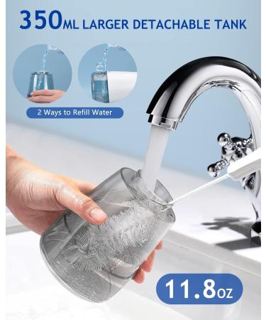 Cordless Water Flosser Oral Irrigator - 5 Modes LCD Display, Rechargeable, 350ml Tank, Dental Teeth Cleaner with 7 Jet Tips - Home & Travel - Buy Online on GoSupps.com