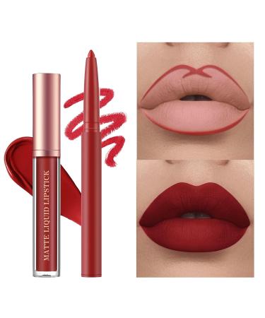 BestLand 6Pcs Matte Liquid Lipstick and Lip Liner Set - Waterproof Non-Stick Cup, Velvety Nude Shades - Makeup Kits Gift Set - Buy Online on GoSupps.com