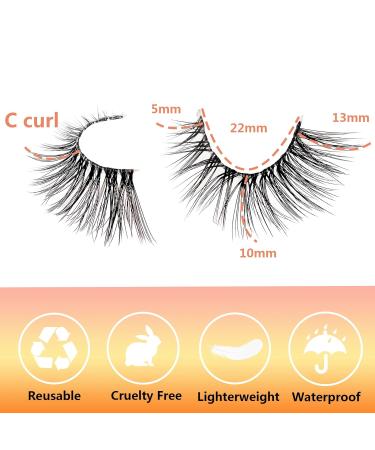 TIMELABS 3D Fluffy False Half Lashes | Natural Wispy Cat Eye Style | 10MM Short Soft Faux Mink | 10 Pairs - Buy Online on GoSupps.com