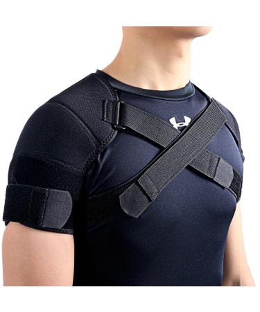 Kuangmi Double Shoulder Support Brace Strap Wrap Neoprene Protector,L Large (Pack of 1)