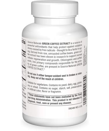 SOURCE NATURALS Energizing Green Coffee Extract 400mg Tablets - 120 Count - Buy Online on GoSupps.com