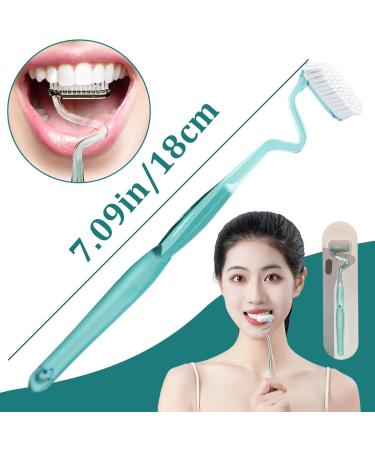 S-Shaped Toothbrush for Adults - Soft Bristle Manual Replacement for Healthy Gums & Teeth | Vertical Scientific Design - Green - Buy Online on GoSupps.com