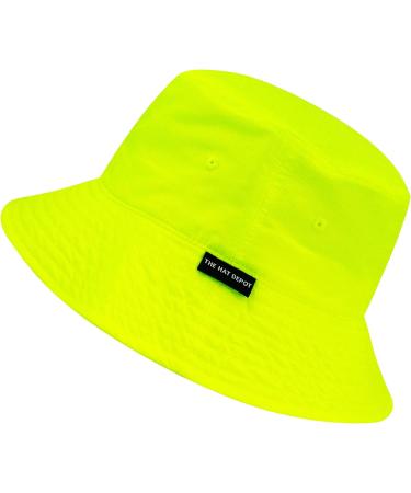 Lightweight Quick Dry Neon Lime Bucket Sun Hat - Small-Medium | The Hat Depot - Buy Online on GoSupps.com
