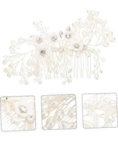 DOITOOL Flower Rhinestone Hair Comb Wedding Hair Clips Wedding Hair Comb Floral Headpiece Women Hair Headdress Jeweled Hair Clips Bride Zinc Alloy Accessories The Flowers Women's White - Buy Online on GoSupps.com