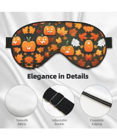Happy Thanksgiving Pumpkin Print Sleep Mask | Double-Sided Eye Mask for Sound Sleep & Skin Care - Unisex Black - Buy Online on GoSupps.com