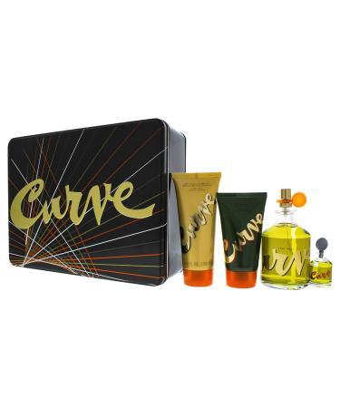 Liz Claiborne Curve 4 Pc. Gift Set (Cologne Spray + Mini + After Shave + Hair & Body Wash) for Men 4.2 Fl Ounce - Buy Online on GoSupps.com