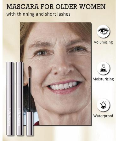 2PCS Brown Mascara for Older Women 60 Plus Volumizing Mascara Volume and Length for Mature Women with Thinning Lashes Hypoallergenic Prime Mascara Long-Lasting Waterproof Makeup for Sensitive Eyes Brown(2pcs) - Buy Online on GoSupps.com
