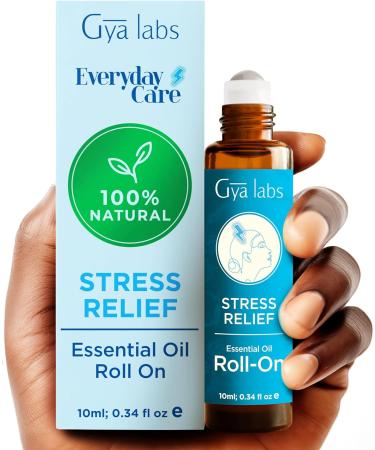 Muscle Relief & Stress Relief Roll On Set - Essential Oils Aromatherapy Roll On with Essential Oil Set - 2x0.34 fl oz - Gya Labs - Buy Online on GoSupps.com
