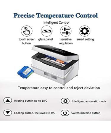 Insulin Cooler Portable Electric Portable Cooler Intelligent Mini Fridge with Large Refrigeration Space for Medical Cooler Bag for Travel Medication Refrigerator - Buy Online on GoSupps.com