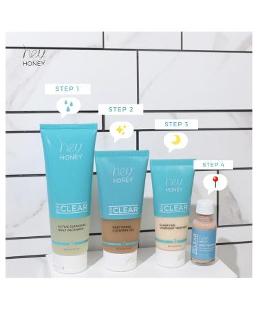 Hey Honey Skincare Be Clear Acne Routine | Clarifying Overnight Treatment | Propolis & Herbal Cream for Blemishes & Acne-Prone Skin | Immidiate Soothing Relief | 1.9 Oz - Buy Online on GoSupps.com