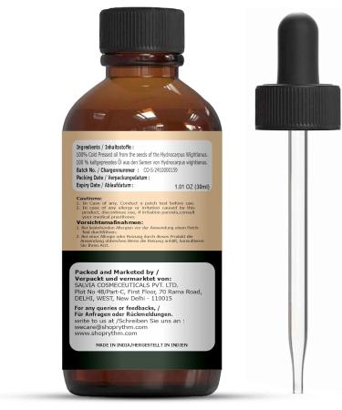  ORGANIC ZING Organic Zing Chaulmoogra (Hydnocarpus Wightianus) Oil | Pure & Natural Carrier Oil for Skincare & Hair Care & Massage 30 ml - Buy Online on GoSupps.com