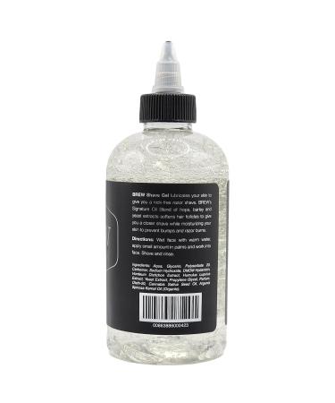 BREW Grooming Beard Shave Gel - Clear Gel for Precision Shaving - With Hops, Barley & Yeast Oil - Reduces Irritation, Cuts & Nicks - Moisturizes & Softens - 8 fl oz - Buy Online on GoSupps.com