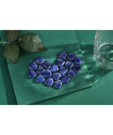 XIANNVXI 15 Pcs Blue Sodalite Crystal Heart Stones Set for Reiki Healing - Natural Gemstones Love Puff Palm Pocket Stones - Buy Online on GoSupps.com