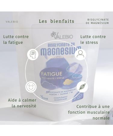Magnesium Bisglycinate | Fights Fatigue Irritability & Stress | Vitamin B6 | Contributes to Normal Muscle Function | 90 Vegan Capsules 1 Month | Valebio - Buy Online on GoSupps.com