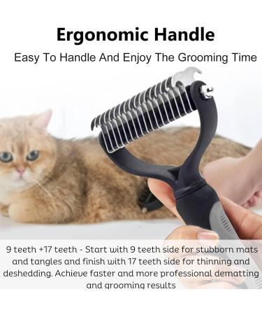 LAADI Deshedding Tool & Pet Grooming Brush for Dogs Cat Black - Dog Dematting tool Groomi Tool for Dogs Cats Dog Rake for Grooming Dog Deshedding Brush Dog Grooming Comb Removes Loose Undercoat - Buy Online on GoSupps.com