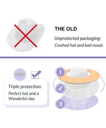 KUJUHA Two Tone Wide Brim Fedora Hat | White Rancher Hat for Men/Women - Large/X-Large - Buy Online on GoSupps.com