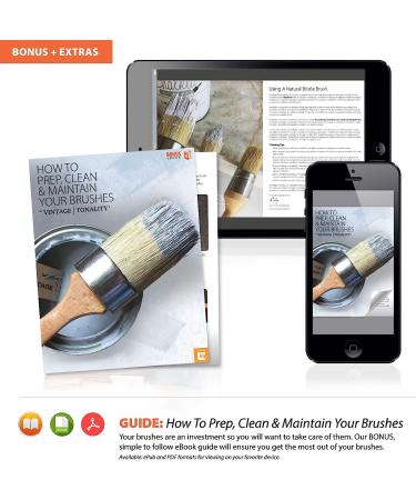 Small Chalk and Wax Brush Set - 2 Brushes Stencil Kit for Furniture Craft Projects - Buy Online on GoSupps.com