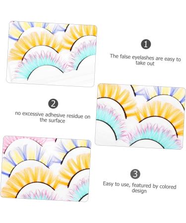 FOMIYES 25 Pairs Colored False Eyelashes Fake Lashes False Eyelashes Individual Winged Eyelashes Colorful Lashes Makeup Tools for Women Carnival Party Eyelashes Imitation Strip Extend - Buy Online on GoSupps.com