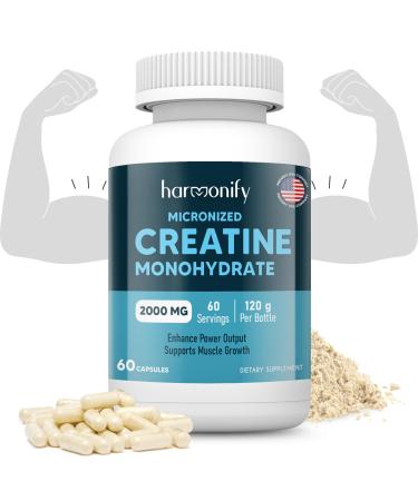 Creatine Monohydrate Amino Acid Powder 2000 mg- Support Muscles Cellular Energy and Cognitive Function - Gluten-Free Keto - NSF Certified 60 Servings