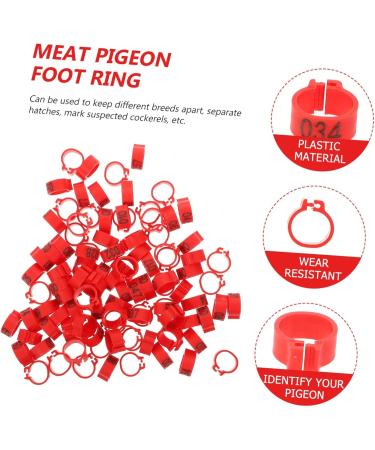 BESPORTBLE 100 Pcs Pigeon Anklet Baby Products Identification Perches Stuff Plastic Bird Ankle Ring Red Chicken 1.3X1.3CM Red - Buy Online on GoSupps.com