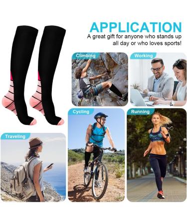 Acwoo Medical Compression Stockings for Men & Women - Knee High Thrombosis Socks for Travel Running & Recovery (S/M Pink) - Buy Online on GoSupps.com